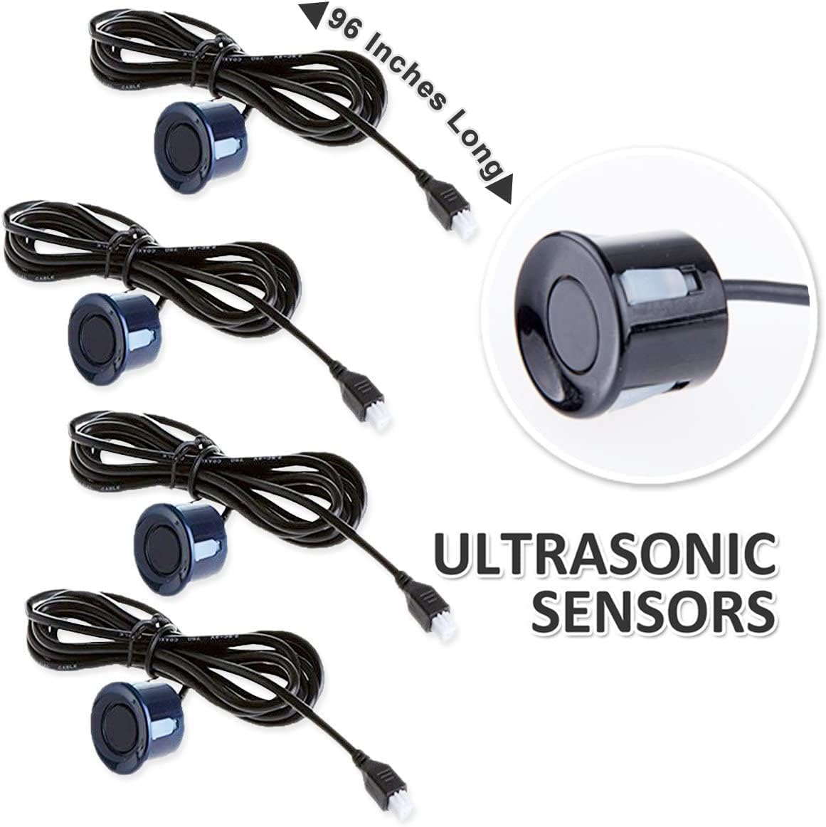 ZONETECH Parking Sensors LED Display Car Reverse Backup Radar System (2 Pack)