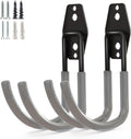 Garage Storage Utility Hooks，Garage Garden Tool Organizer，Steel Wall Mount Hooks, Large Garden U Hooks （2 Pack） (Type-2-Gray)