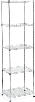 Chrome Small 5 Tiers Wire Shelving NSF Certified. Adjustable Storage Rack for Kitchen,Garage,and Laundry Utility Room (Chrome-Small-5Tiers-16x12x55)