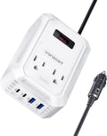 200W Car Power Inverter DC 12V to 110V AC Inverter with PD 65W/30W USB C & 2 QC 18W USB Ports & 2 AC Outlets,Car Pluɡ Adapter Outlet for Laptop/Phone/Road Trip
