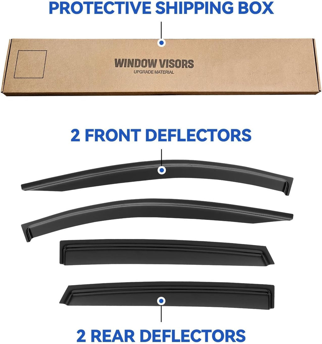 Window Visors Rain Guards for 2020-2025 Ford Escape, Out-Channel Window Vent Wind Deflectors Visors Shades for 20-25 Escape(Not for Active)