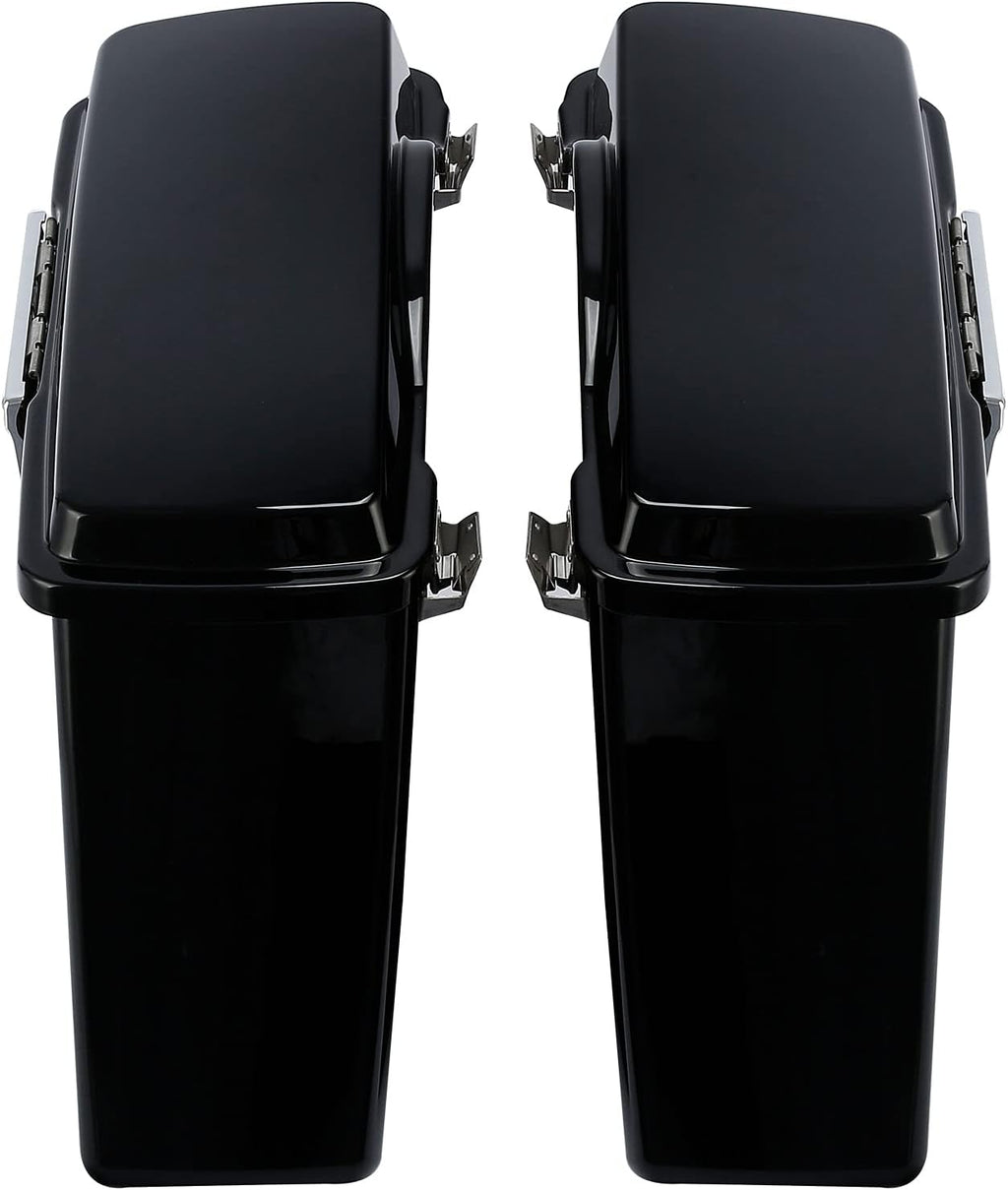 XFMT Vivid Black Hard Saddlebags Saddle Bags Trunk W/Chrome Conversion Brackets For Harley Softail Heritage Classic Deluxe 1984-2017