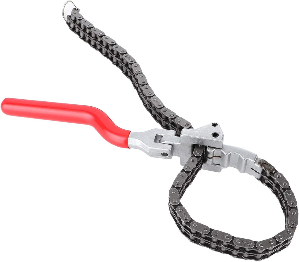 Oil Filter Wrench,Acouto Chain Wrench Spanner 13.8in Long Handle Adjustable Oil Filter Spanner,Auto Car Repairing Tool Removal Hand Tool Self Adjusting