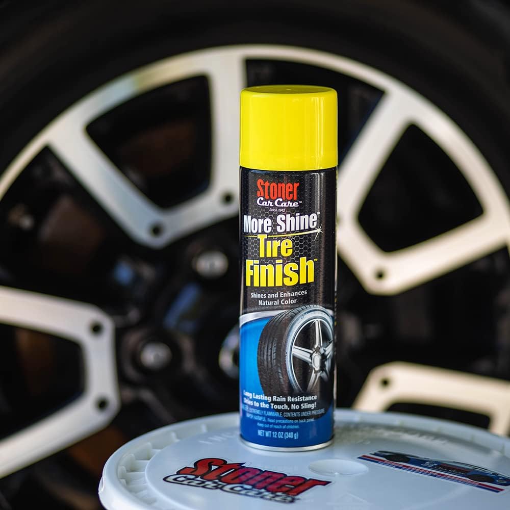 Stoner Car Care 91094-6PK More Shine Tire Finish for Tire and Wheel Care Creates a Long-Lasting, Rain-Resistant Tire Shine, Makes Faded Tires Look New, Non-Greasy Formula, 12 Oz, Pack of 6