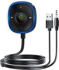 Bluetooth 5.3 Aux Car Adapter, SONRU Bluetooth Receiver for Car [Dual Connection & Mic Noise Cancellation], Aux Adapter with Plug-and-Play for Music/Hands-Free Calls/Stereo Audio