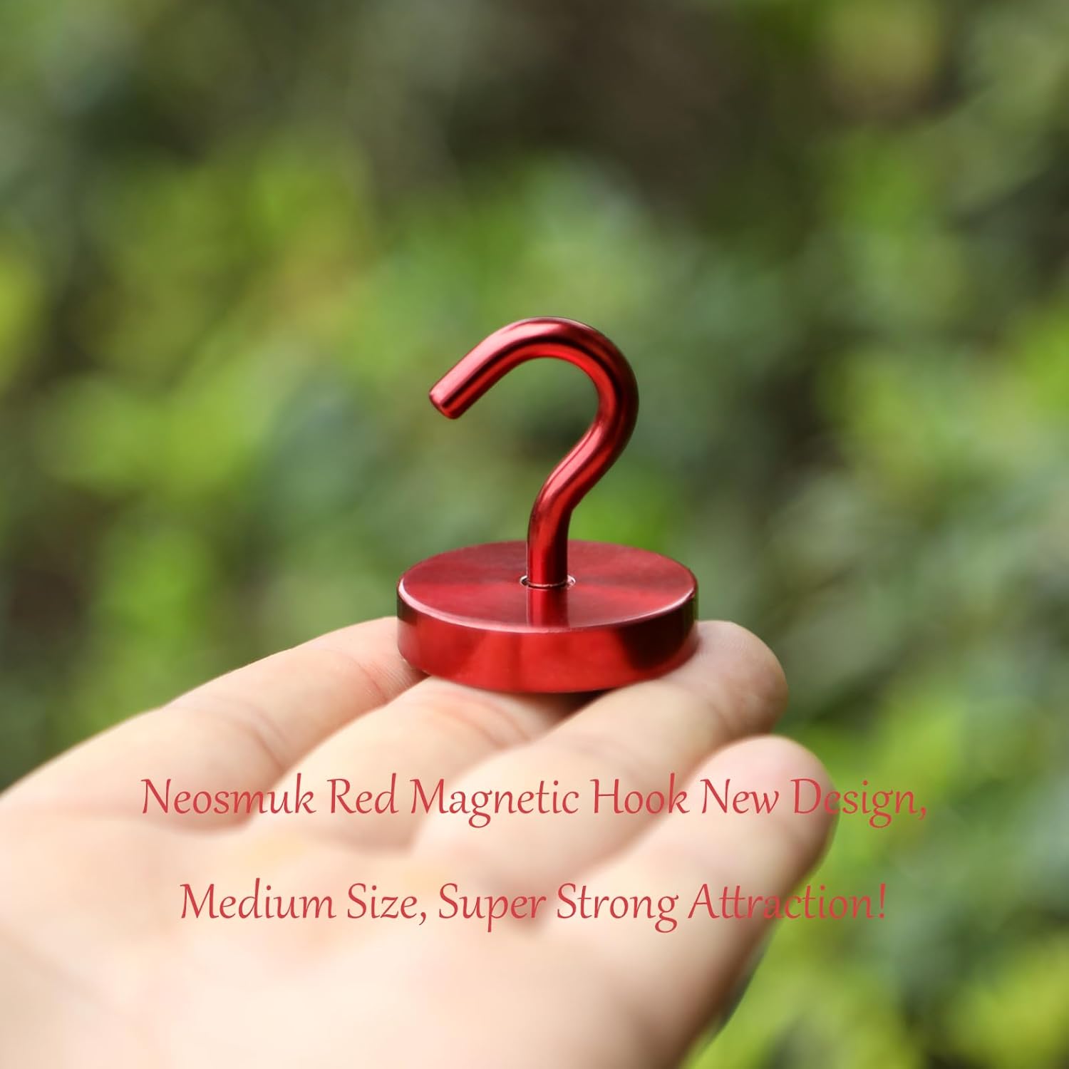 Neosmuk Magnetic Hooks, Cruise Ship Essentials, 120lb+ Heavy Duty Magnetic Hooks for Cruise Cabins, Refrigerator, Grill, Hanging, and Travel | Extra Strong Must-Haves Magnet Hook,Red, Pack of 10