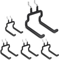 LIGHT DUST Utility Heavy Duty Pegboard Hooks - 5Pack Peg Board Accessories for Hanging Tools Fit 1/4" Peg Holes - Pegboard Organizer Large Tool Holders for Garage Workshop Shed