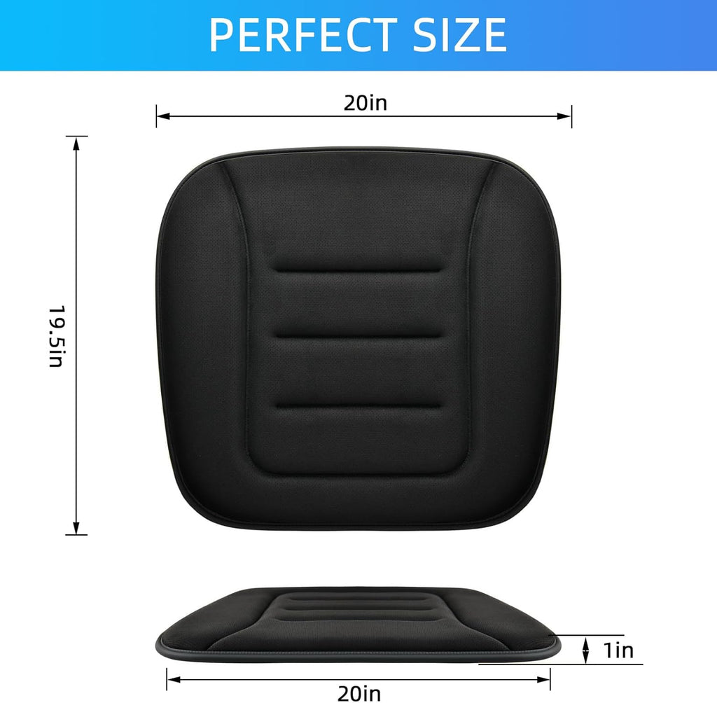 KAYI Car Seat Cushion, Memory Foam Car Seat Cushion, Anti Slip Rubber Bottom Car Seat Cushions for Driving, Suitable for Car and Office Chairs (Black)