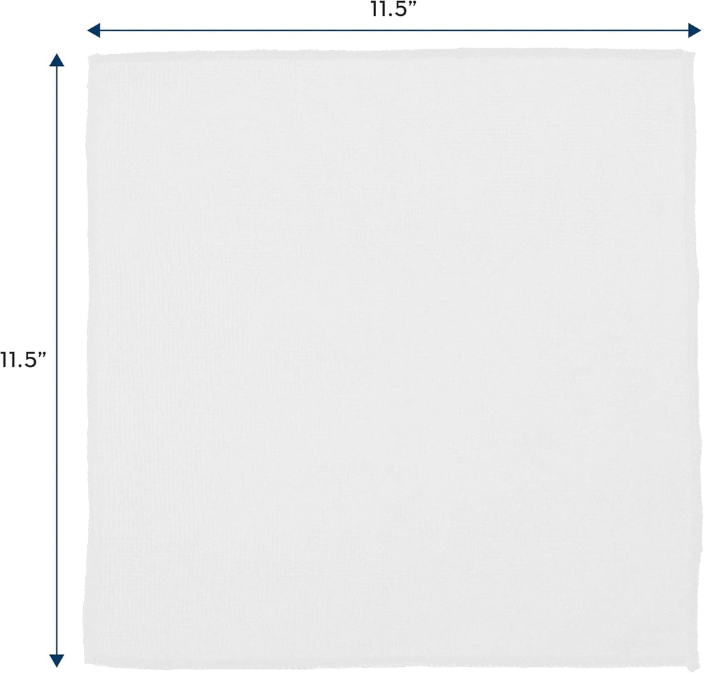 S&T INC. 50 Pack Microfiber Cleaning Cloth, Bulk Towels for Home, Reusable Microfiber Towels for Cars, Cleaning Rags, White, 11.5 Inches x 11.5 Inches, 50 Count
