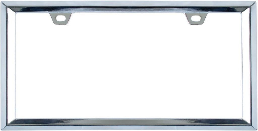 3D Chrome License Plate Frames, Pure Zinc Alloy Metal (Triangle Pattern)