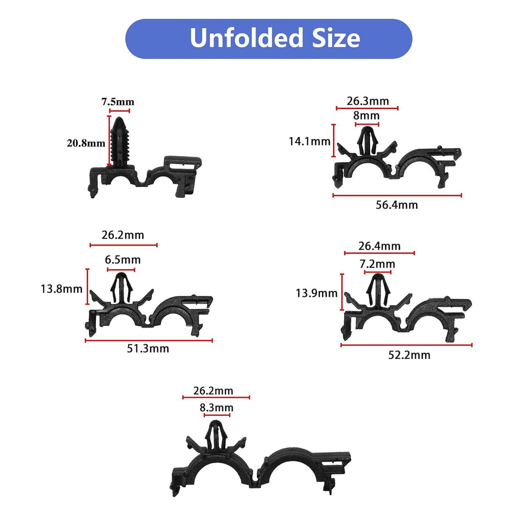 150pcs Wire Loom Clips Car Automotive Harness Routing Clips Assortment Kits - 10 Different Sizes Automotive Wire Routing Clips Replacement Auto Parts for Honda GM Mazda Jeep Wrangler Ford