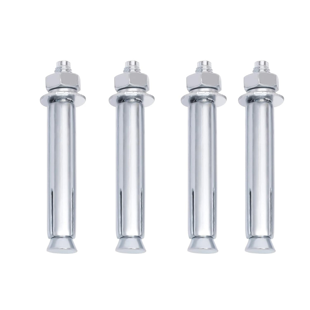 Safety Bollard Post 60'' Height Bollard Post Yellow Steel Pipe Parking Barrier with 4 Anchor Bolts for Driveway Traffic Control, Garage & Parking Lot (1, 60'' H x 4.5'' D)