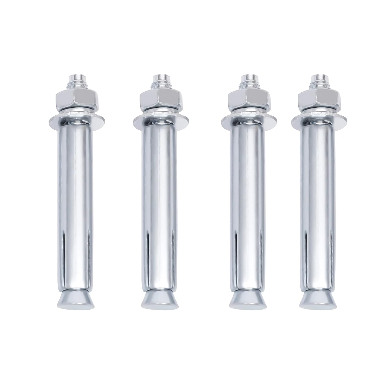 Safety Bollard Post 60'' Height Bollard Post Yellow Steel Pipe Parking Barrier with 4 Anchor Bolts for Driveway Traffic Control, Garage & Parking Lot (1, 60'' H x 4.5'' D)