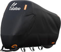 Motorcycle Cover Waterproof Outdoor, 300D Heavy Duty, UV & Rain Resistant, 3 Wind-Resistant Buckles, Dual Lock Holes, Includes Storage Bag, Fits Most Motorcycles up to 104",Black