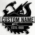 Personalized Dad's Garage Metal Sign - Papa's Workshop Sign for Dad Mechanic - Custom Name for Men, Boyfriend, Fathers Day