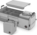 LIBZAKI Oversize 4 in 1 Car Trunk Storage Organizer, Multi Compartment Collapsible Trunk Storage Box with Cooler Bag for Car Truck SUV-Gray