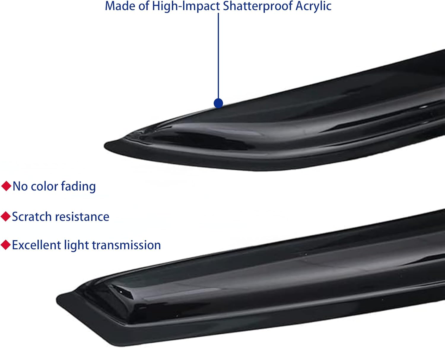 Window Visors Rain Guards fits 2009-2014 Ford F150 SuperCrew Cab, Out-Channel Window Wind Deflectors Vent Shades Accessories, Dark Smoke 4 Pcs, 2010 2011 2012 2013