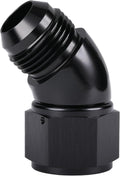 45 Degree 12AN Male to 12AN Female Swivel Full Flow Fitting Adapter Coupler Aluminum Black