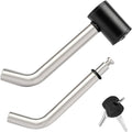 METOWARE Right-Angle Receiver Lock for Class I-IV, Stainless Steel, 1/2” and 5/8” Dual Bent Pin, Compatible with Most Hitches for Trailer Truck Car