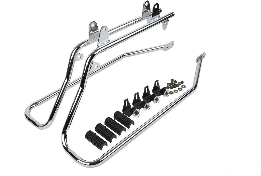 XFMT Vivid Black Motorcycle Saddlebags Hard Saddle Bags W/Chrome Conversion Bracket For Harley Softail Heritage Deluxe 1984-2017