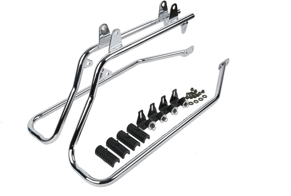 XFMT Vivid Black Motorcycle Saddlebags Hard Saddle Bags W/Chrome Conversion Bracket For Harley Softail Heritage Deluxe 1984-2017