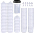 Disposable Paint Sprayer Mixing Cup for Automotive Paint Gun, HVLP Paint Spray Paint Gun 6 Ounce (160ml) Kit with 50 Cups and Lids System, 1 Hard Cup with Retainer Ring and 10 Plugs