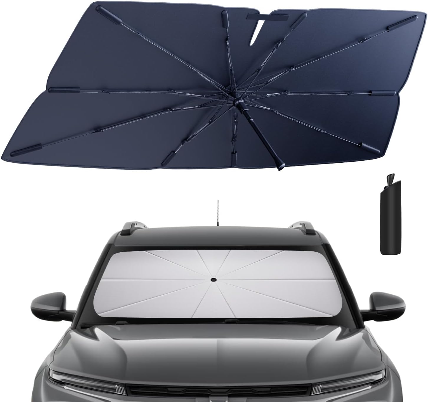 Windshield Sun Shade Umbrella Compatible with 2021-2025 Chevy Trailblazer Accessories: Custom Fit 210T Silver, Foldable Sunshade Front Window Sun Visor, Blocks UV Rays Keeps Car Cool for L, LS, LT, RS