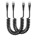 USB C to C Cable 100W 3FT for Car, Coiled USB C Cable Fast Charging for iPhone 16, Short USB Type C Cable for iPhone 15/Pro Max/Plus/Samsung Galaxy S23, Compatible All Type C Devices -Black