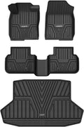LASFIT Floor Mats and Trunk Mat for Honda Civic Sedan 2022-2025 2026 Rear with USB Ports (Not for Hatchback & 2025 Hybrid), TPE All Weather Car Floor Liners - 1st & 2nd Row & Cargo Liner, Black