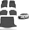 KELCSEECS® Floor Mats & Cargo Liner Custom for 2018-2025 Nissan Leaf All Weather Protection TPE Floor Liners Front& Rear Row Full Set Nissan Leaf Accessories Black