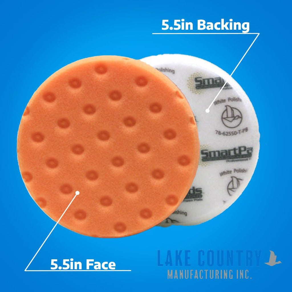 Smart Foam Pads Dual Action 5.5 inch Cut and Polish Combo (3-White, 3-Orange, 5.5 inch) | Perform 2-Step Compounding/Polishing Automotive Paint Correction Detail with Ease!