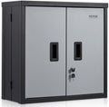 VEVOR Foldable Wall Cabinet, Metal Garage Locker Mounted 26" Small Tool Chest 240 LBS Loading Capacity Adjustable Shelf Magnetic Door File for Warehouse Office Home Black