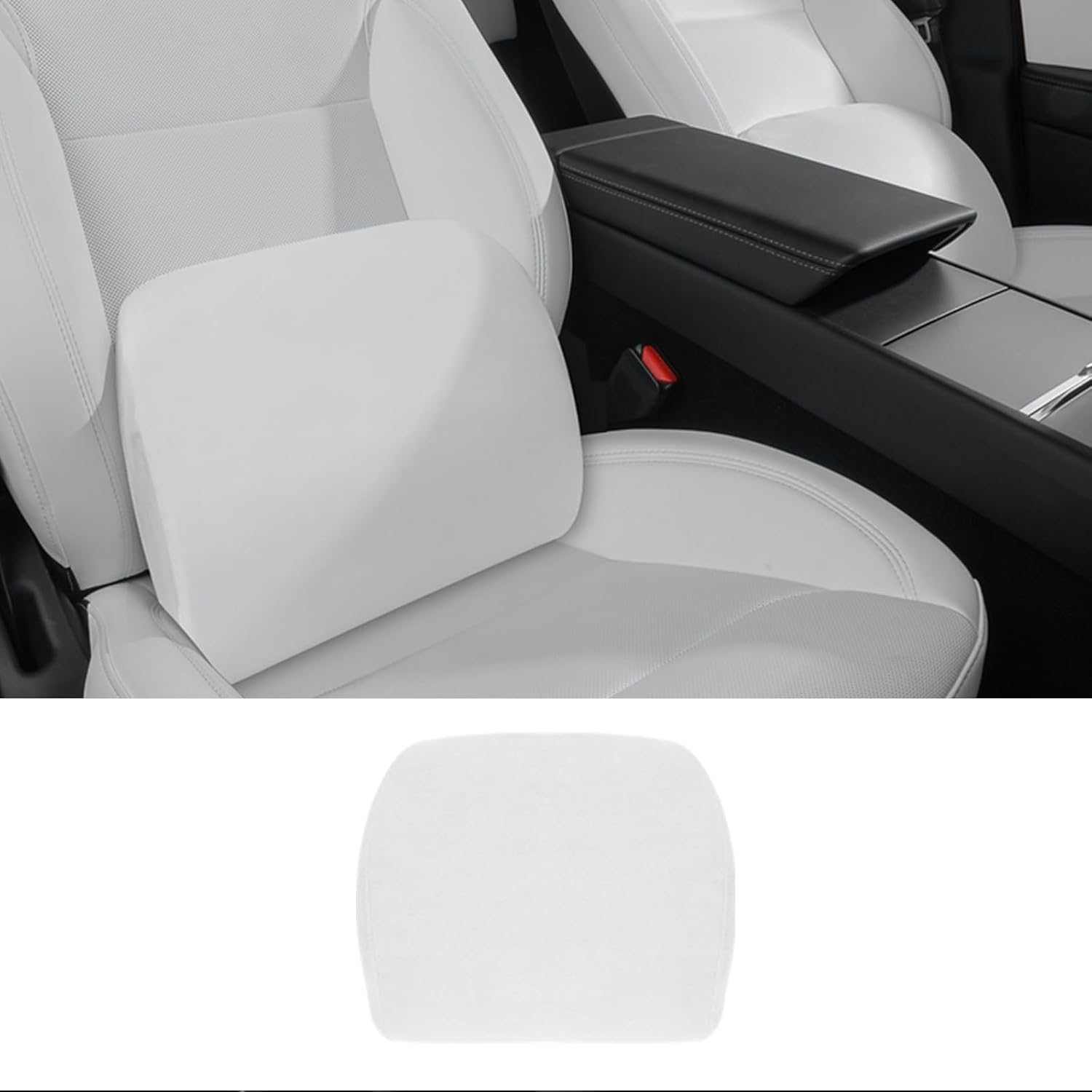 Lumbar Support Pillow Ergonomic Memory Foam Lumbar Pillow for Lower Back Pain Relief - Back Cushion for Driving, Chair Support for Car, Office & Gaming Chairs (White, 1PC)