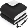 Sealy 12-Volt Heated Car Blanket with 2 USB Output Ports, 3 Heating Levels & 4 Hours Auto Off, Electric Blanket for Car, Truck, SUV, RV or Camping, Machine Washable, 59" X 43", Charcoal