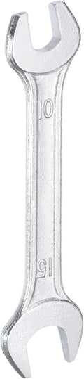 HARFINGTON Double Open End Wrench 10mm x 15mm Metric 15 Degree Offset Angle Small Flat Head Wrench Galvanizing Open Ended Spanner for Automotive Repair Furniture Assembly