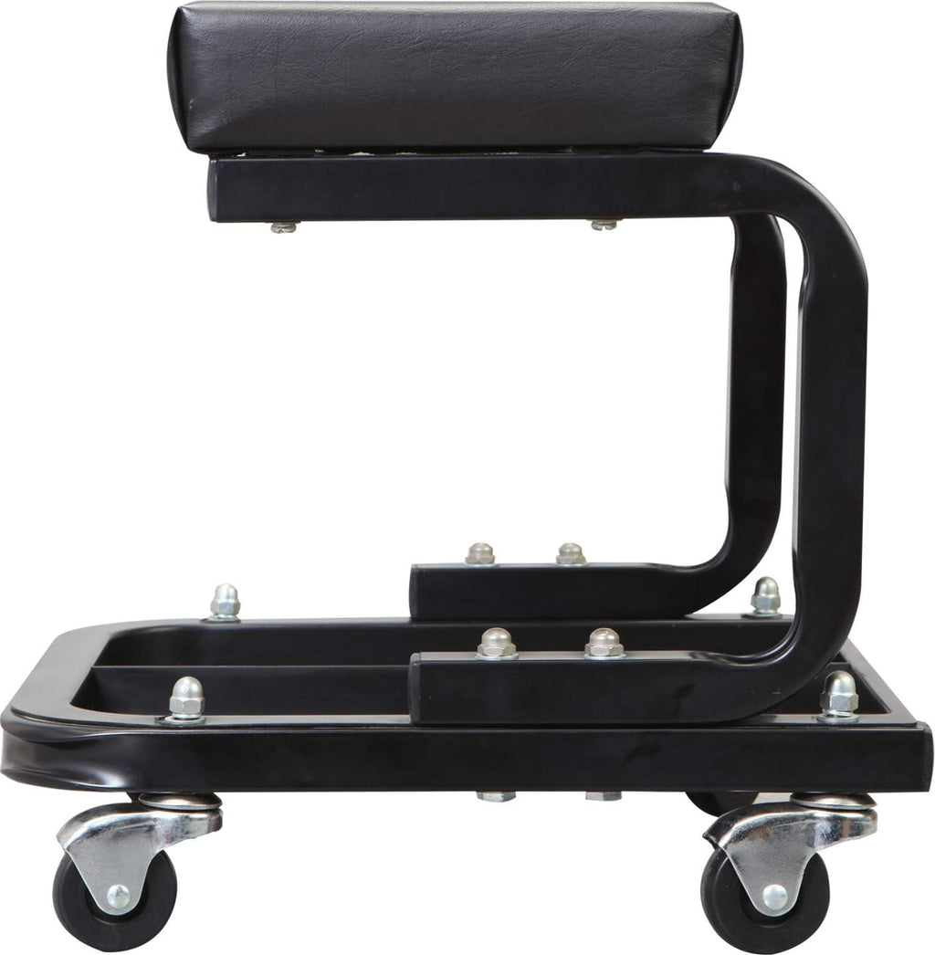Torin TR6100W BlackJack Rolling Creeper Garage/Shop Seat: Padded Mechanic Stool with Tool Tray Storage, Black