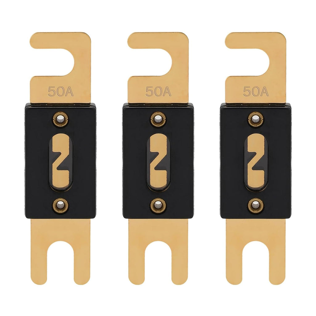 50A ANL Fuse 50 Amp Inline Blade Fuses 32V for Car Audio Inverter Automotive Stereo (Pack of 3 pcs)