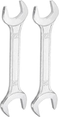 HARFINGTON 2pcs Double Open End Wrench 22mm x 24mm Metric 15 Degree Offset Angle Small Flat Head Wrench Galvanizing Open Ended Spanner for Automotive Repair Furniture Assembly