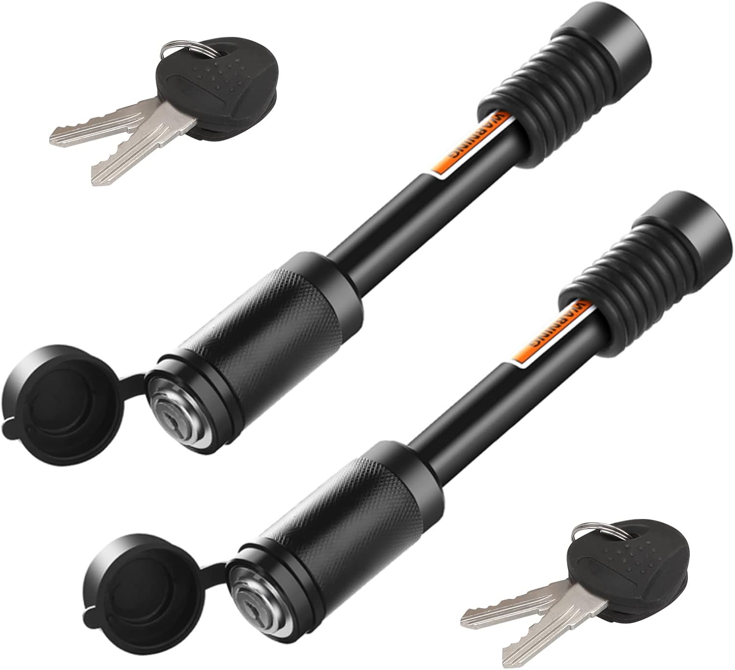 Trailer Hitch Locks, Hitch Lock with 5/8'' Dia 4” Long Pin Fits Class III IV V 2" 2-1/2", 3" & 3-1/2" Hitches, Locking Hitch Pin with Anti-Rattle O-Rings for Trailer Truck Boat (2 Pack)