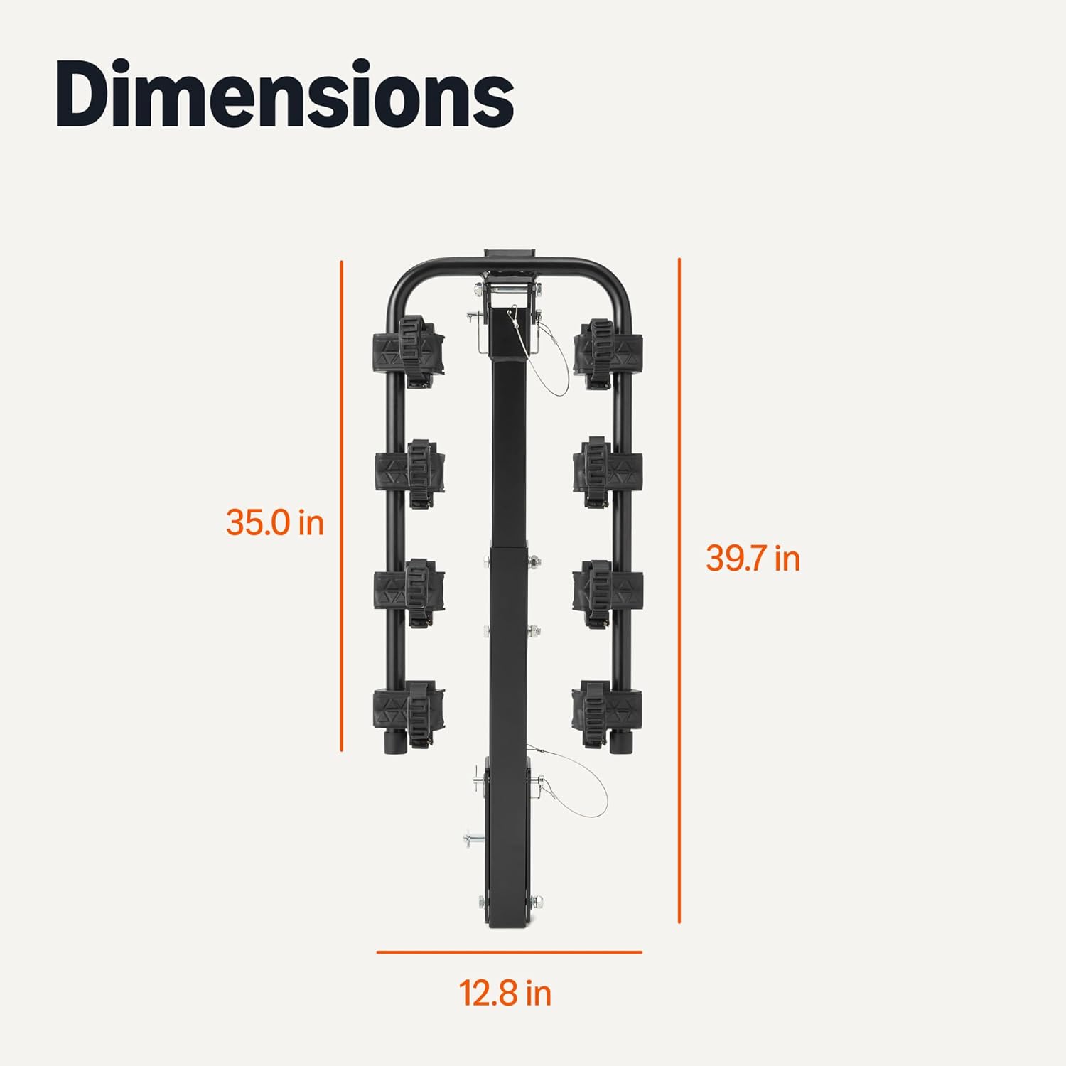 Amazon Basics 4-Bike Hitch Rack with 2" Hitch for Car, SUV and Truck, Foldable Steel Frame with Anti-Rattle Design
