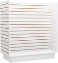 WISDOMFUR H-Unit Slatwall Gondola Display – 4 ft White Freestanding Retail Fixture for Merchandising, Store Displays & Showrooms