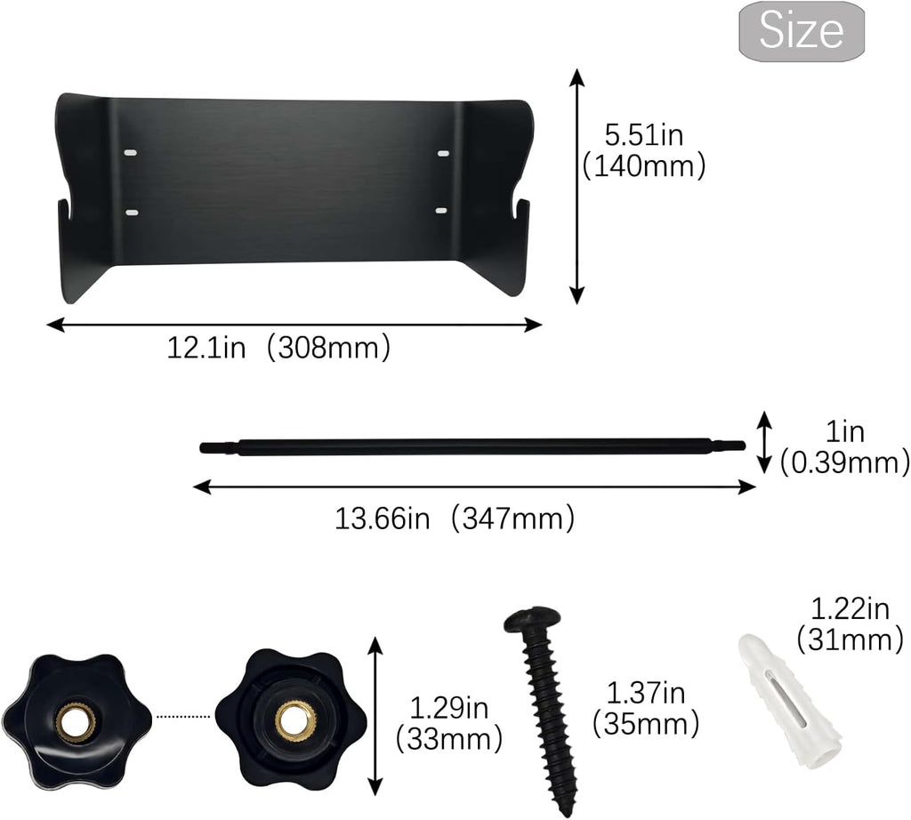 G-Sunny Garage Paper Towel Holder,Aluminum Wall-Mount Paper Towel Holder for Enclosed Trailer,Shop,Garage,Storage,5th Wheel,RV (Matte Black)