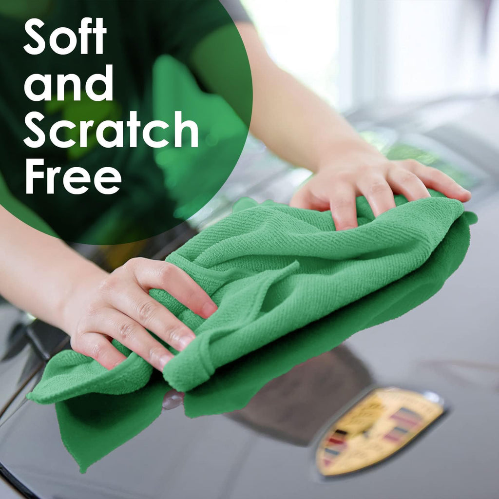 Avalon Towels Microfiber Cleaning Cloths (Value Pack of 36) Size 16" x 16", Highly Absorbent, Lint Free, Reusable, Green