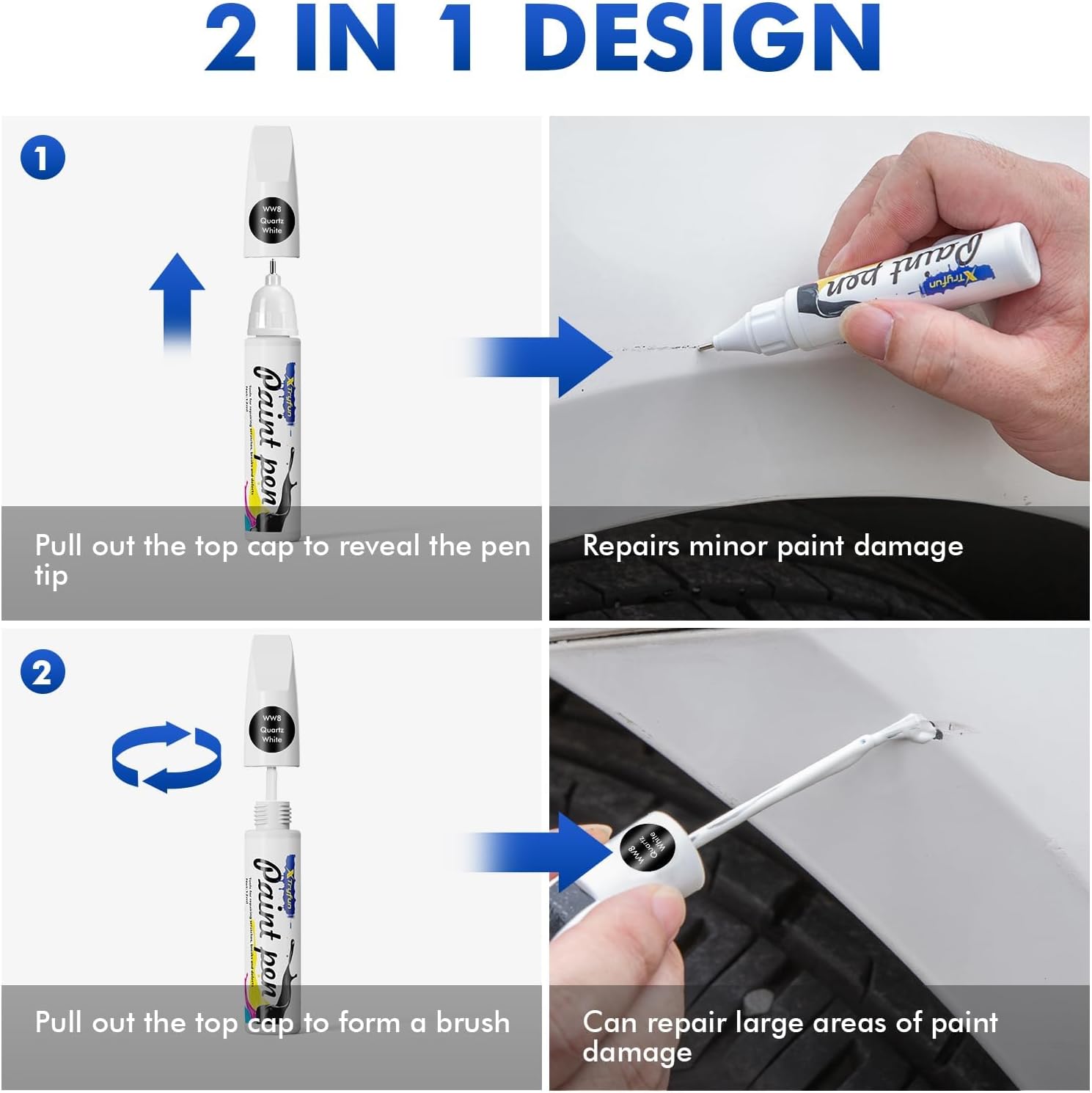 Intense Blue (YP5) Touch Up Paint Compatible with Hyundai, DIY Car Paint Scratch Repair, Automotive Paints, Quick & Easy Fix Scratch Repair for Tucson/Elantra/Venue/Ioniq