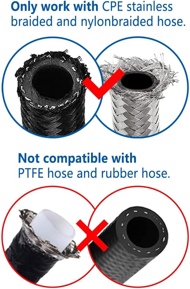LokoCar 6AN Hose End Fitting 45 Degree Swivel For CPE Braided Hose Black 2Pcs