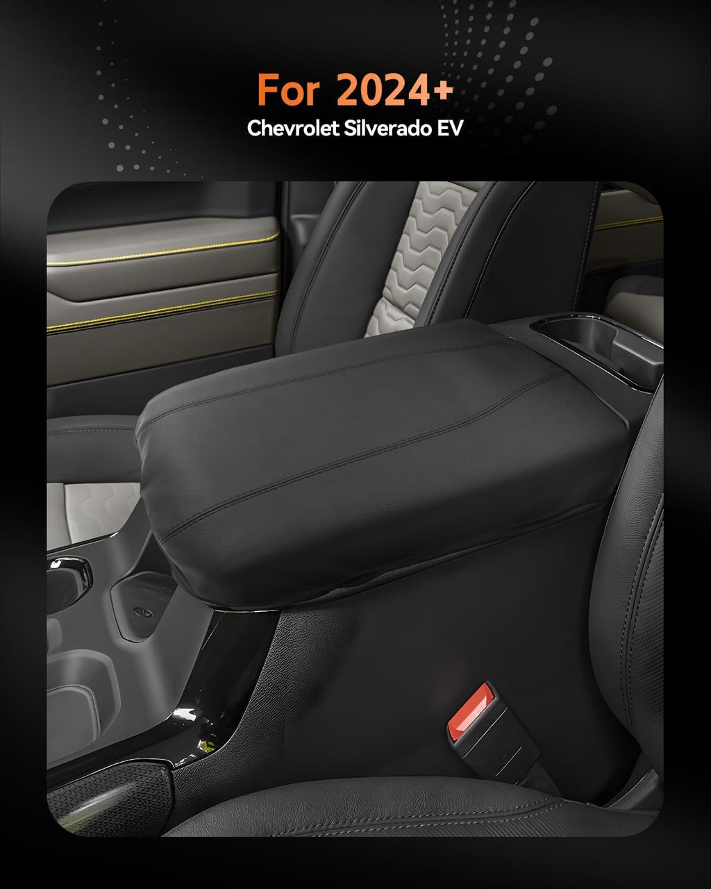 CDEFG for Chevrolet Silverado EV 2024 2025 Center Console Cover Armrest Box Cover for Chevy Silverado EV (Work Truck, LT, RST) Accessories Arm Rest Protector