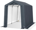 Sophia & William Outdoor Storage Shed Carport 6x10 ft Heavy Duty, Portable Garden Yard Car Port Shelter Storage Tent Garage with Roll Up Doors and Ventilation, Grey