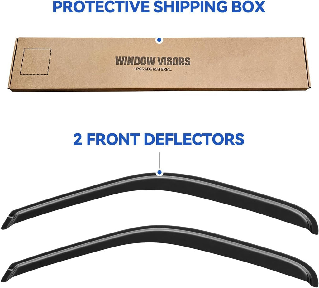 Window Visors Rain Guards for 2000-2006 Toyota Tundra Access Cab, Out-Channel Window Vent Wind Deflectors Visors Shades for 00-06 Tundra Regular Cab, for 2 Front Doors