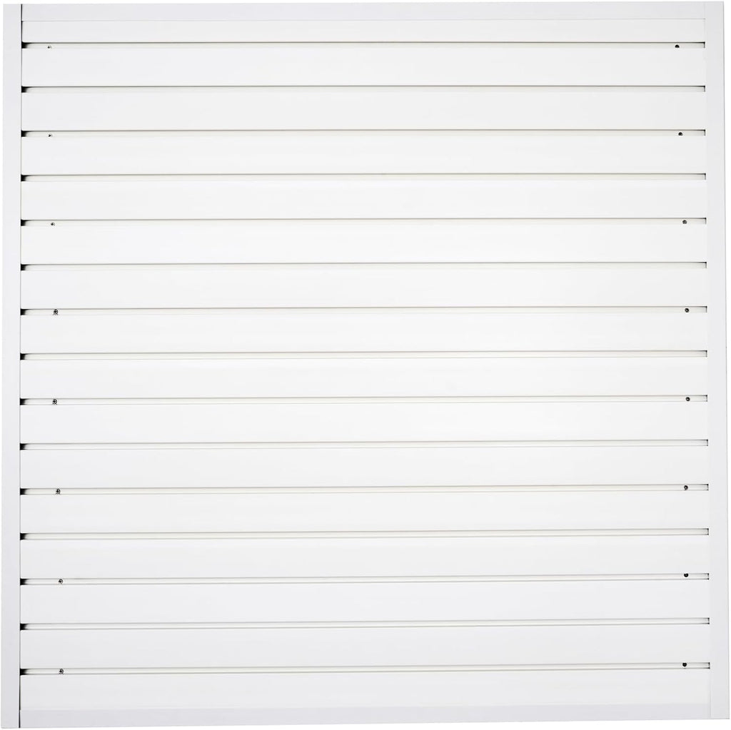 Slatwall Panel Garage Organizer Heavy Duty Wall Mounted, PVC Slat Panels Home Storage System, Tool Organization Peg Board 4ft by 4ft (White)