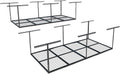 FLEXIMOUNTS 4x8 Overhead Garage Storage Rack, Adjustable Organization System, Heavy-Duty Metal Ceiling Racks, 2 pack, Black